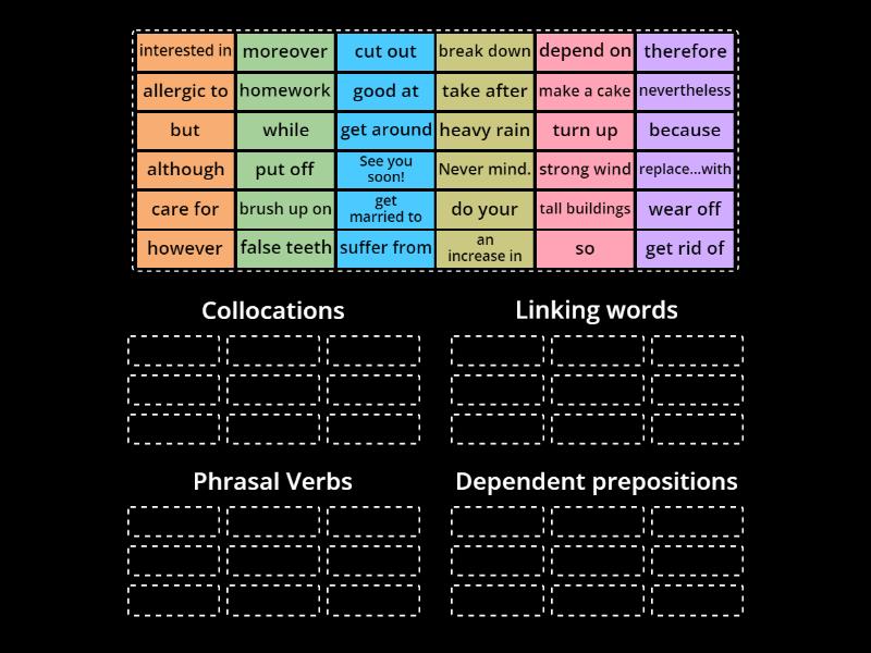 FCE/FFS Reading Overview: Matching (Use of English) - Group sort