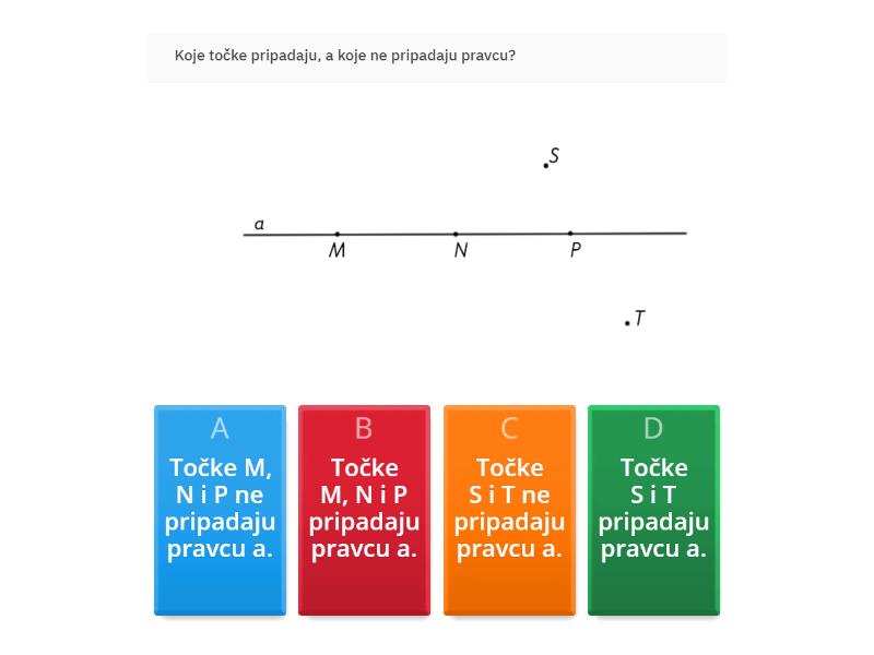 Dužina, pravac, polupravac - Quiz