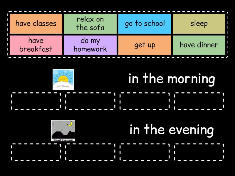 daily routines - Group sort