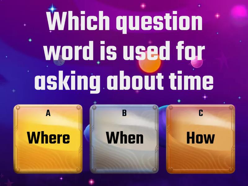 Question words - Quiz