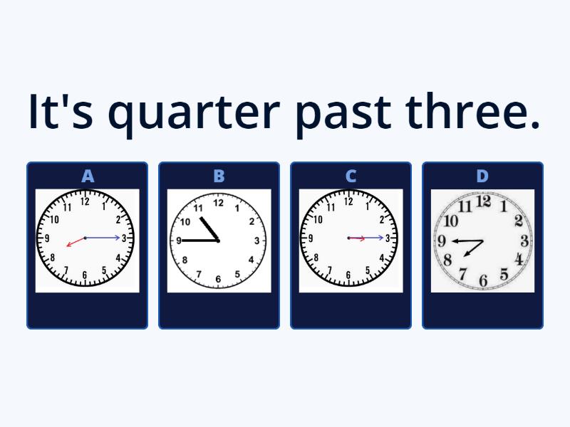 Time(quarter to\quarter past\half past) Test