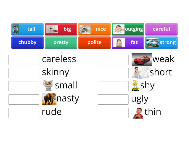 Opposite Adjectives (B) - Match Up