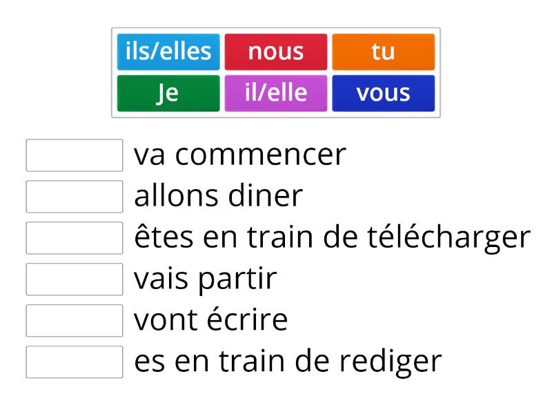 Le futur proche et le présent continu: - Match up