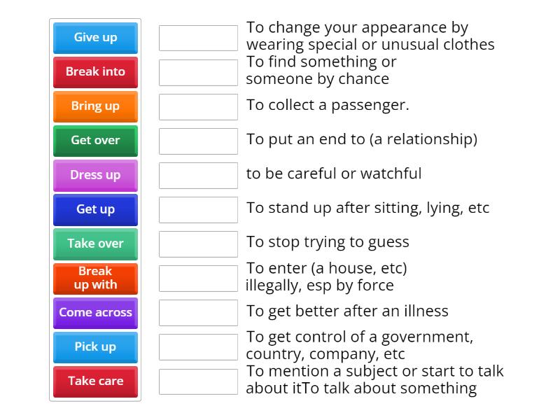 Phrasal verbs - Match up