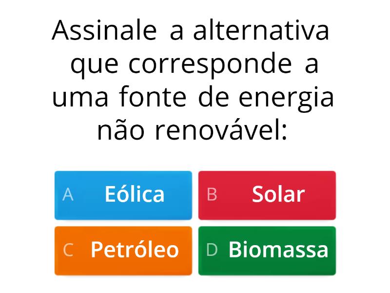 Fontes E Tipos De Energia - Quiz