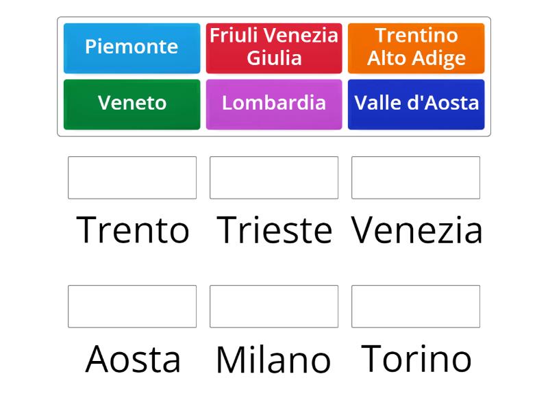 Capoluoghi Di Provincia Trentino Alto Adige REGIONI - CAPOLUOGHI - Match up