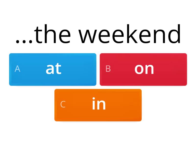 prepositions of time in on at wordwall