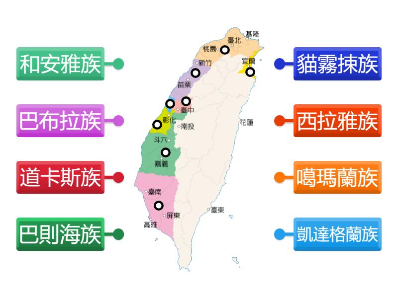 Copy of 【翰林國中歷史1上】圖2-1-11 17世紀臺灣平埔族群分布圖 - 標籤圖表