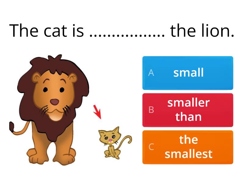 Wordwall comparison of adjectives