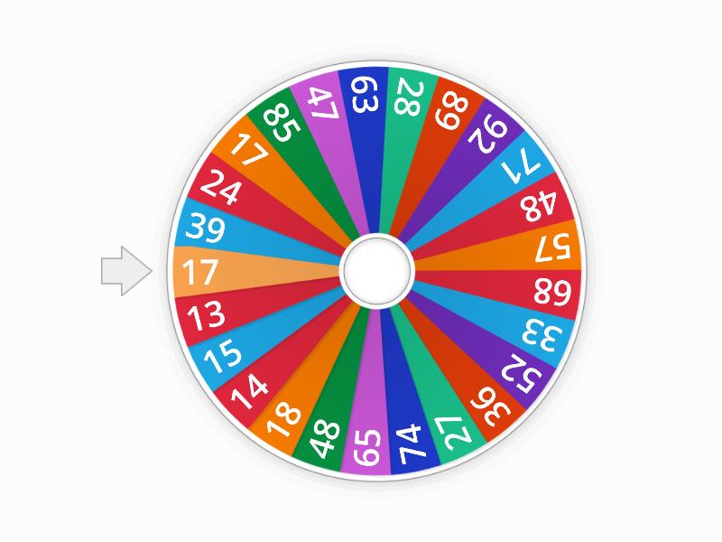 Random spinner to 100 - Spin the wheel