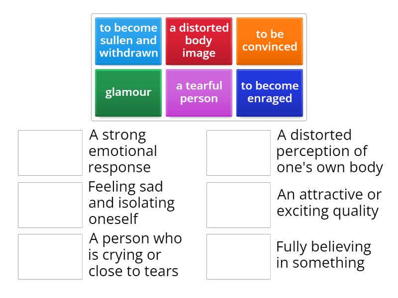 Match the words/phrases with their correct definitions. - Match up