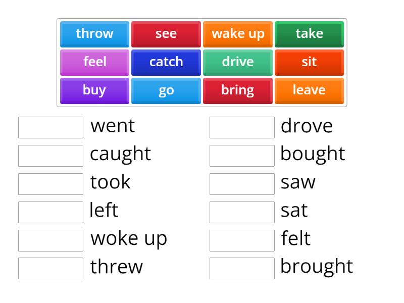 IRREGULAR VERBS RMP A2 U6 - Match up
