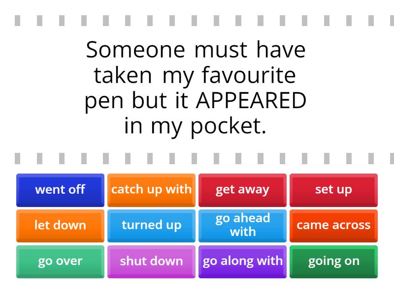 FCE Phrasal verbs - Find the match