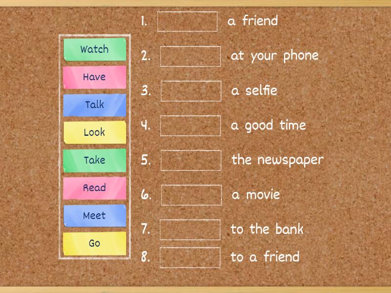 Verb Phrases Missing Word