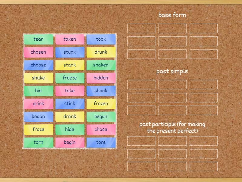 Irregular Verb Forms - Group sort