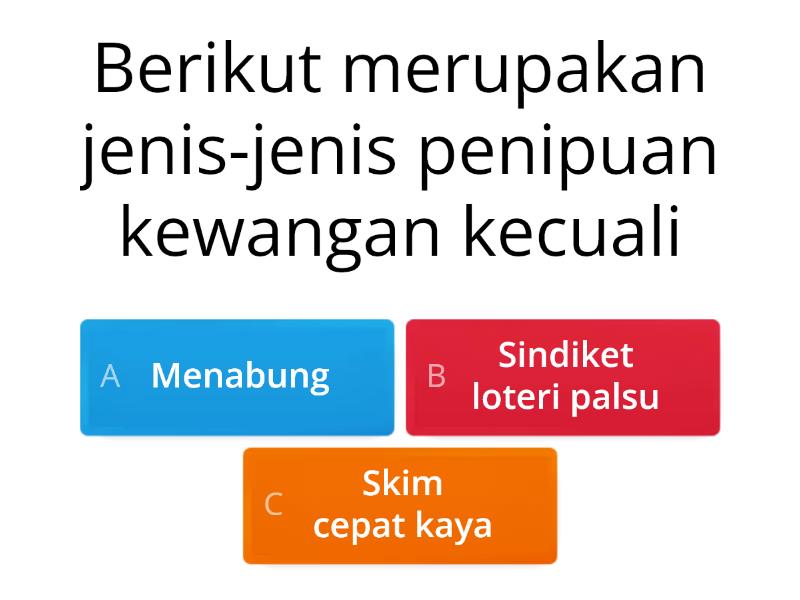 Kuiz Klik Dengan Bijak Penipuan Kewangan Quiz