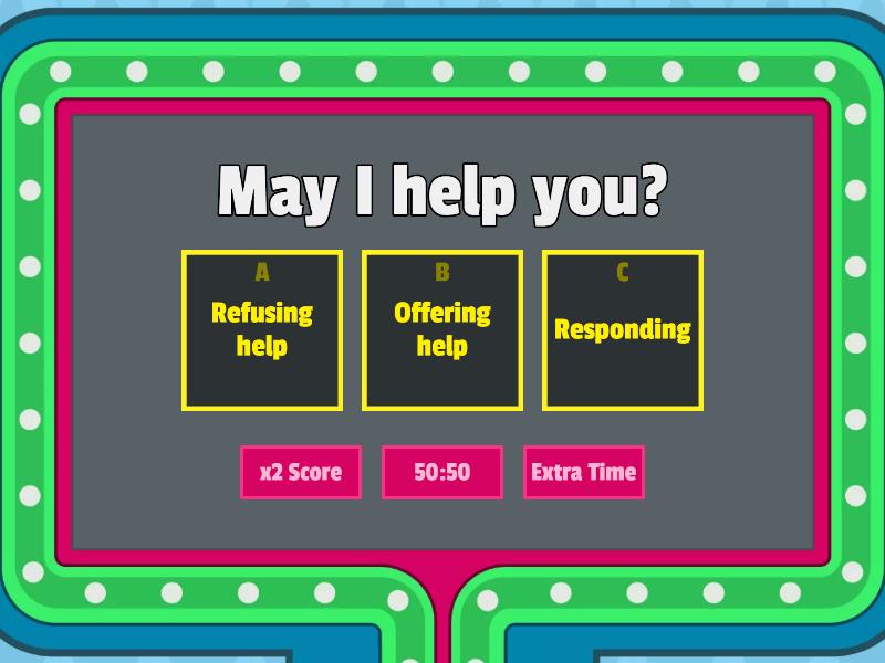 Offering help, asking for help, responding and refusing help - Concurso ...