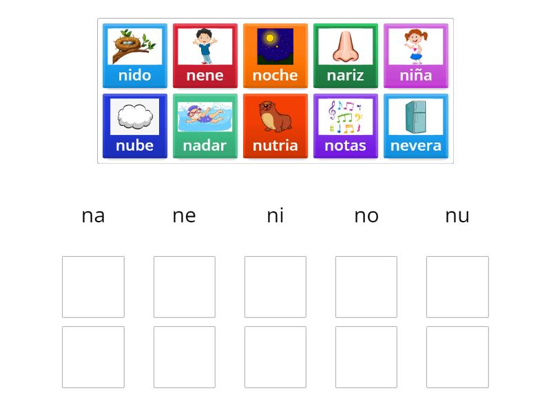 Palabras Con Na Ne Ni No Nu Ordenar Por Grupo