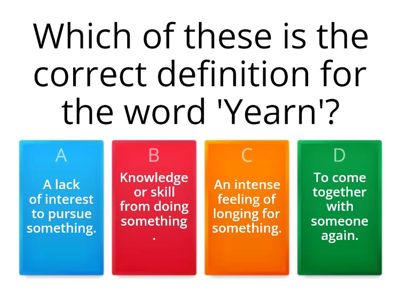 Word of the Week - Yearn - Quiz