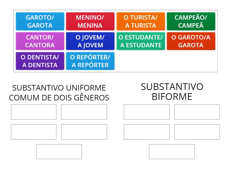 Substantivo Uniforme E Biforme Group Sort