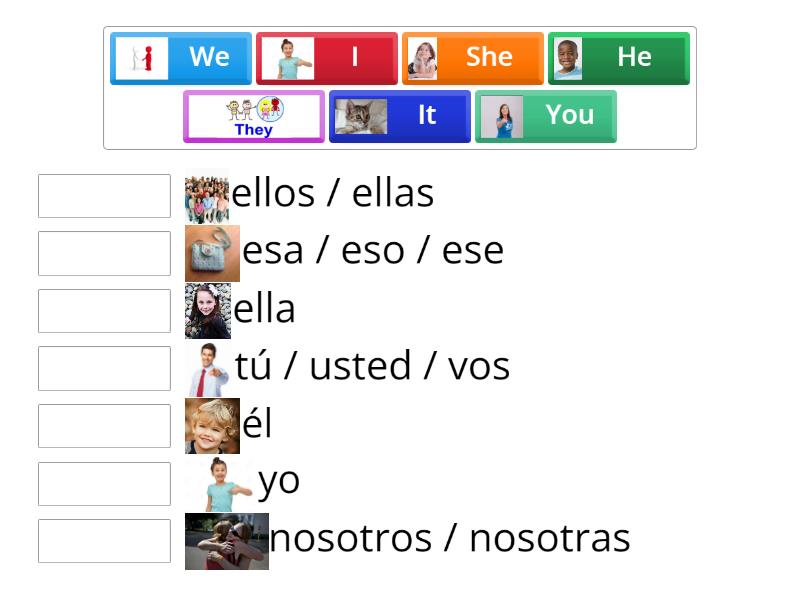 Personal Pronouns . PEDRO - Match up