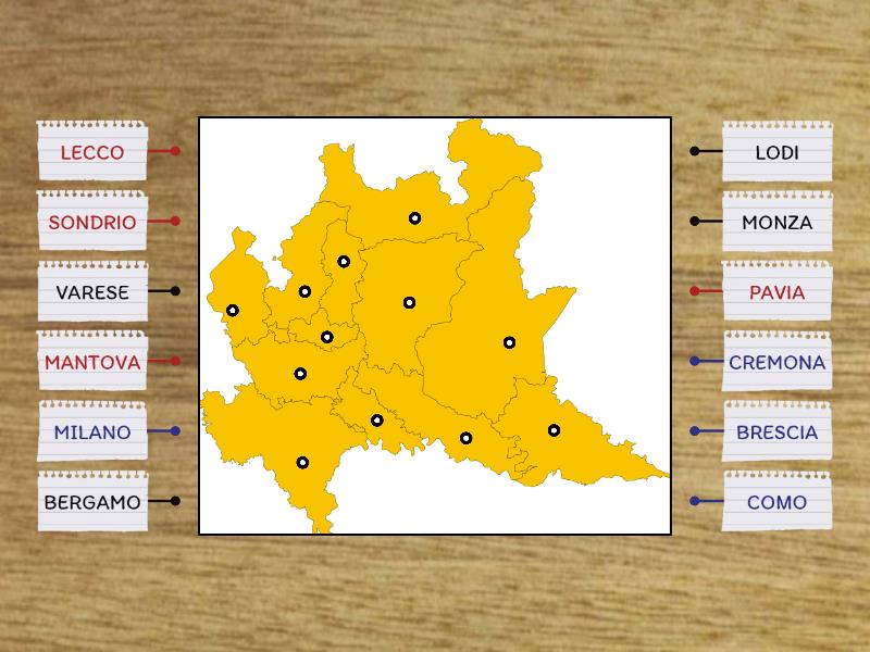 LE PROVINCE DELLA LOMBARDIA - Labelled diagram