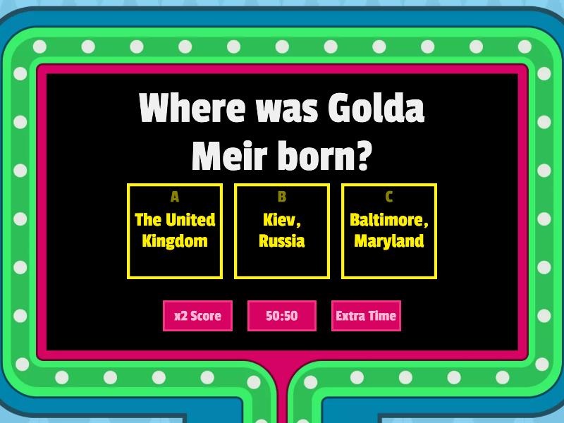 Golda Meir - Gameshow quiz