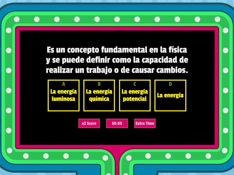 J1- Energía Y Tipos - Gameshow Quiz