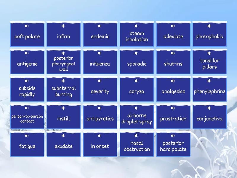 1 - VOCABULARY: INFLUENZA - Fichas giratorias