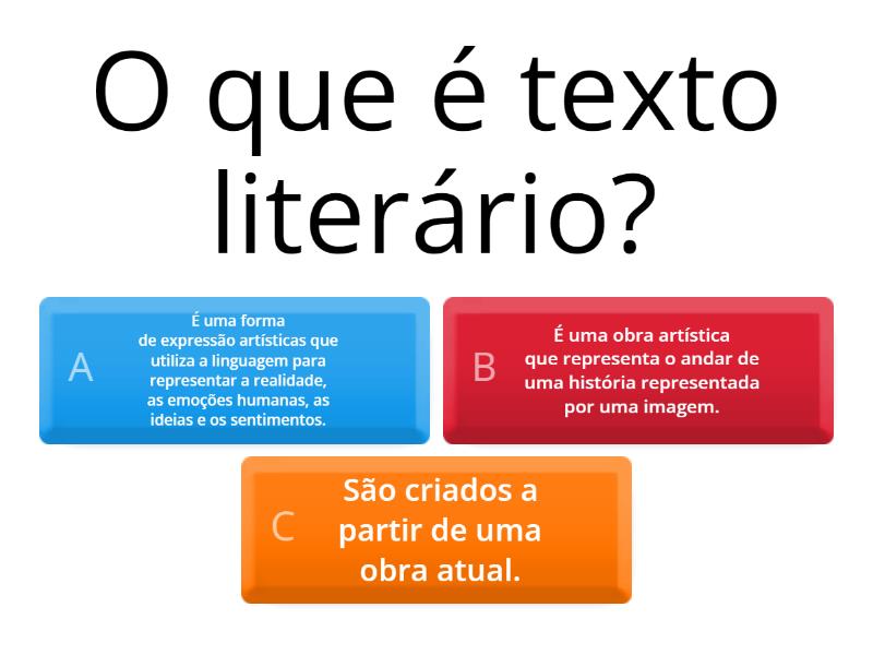 Textos Literários E Biblioteca Cultural - Cuestionario