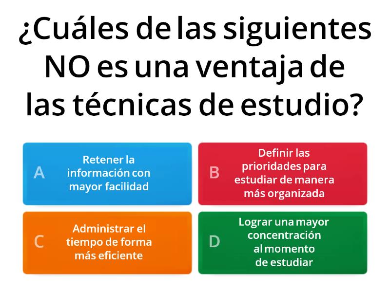 Meta 3.1- Wordwall (métodos Y Técnicas De Estudio) - Cuestionario