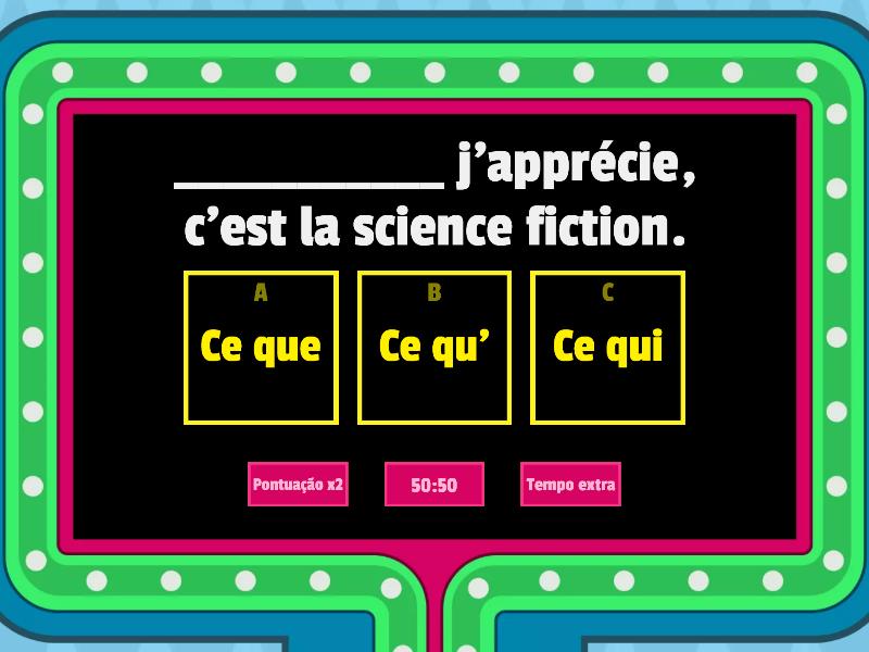 La Mise En Relief (ce Qui/ Ce Que) - Concurso De Preguntas