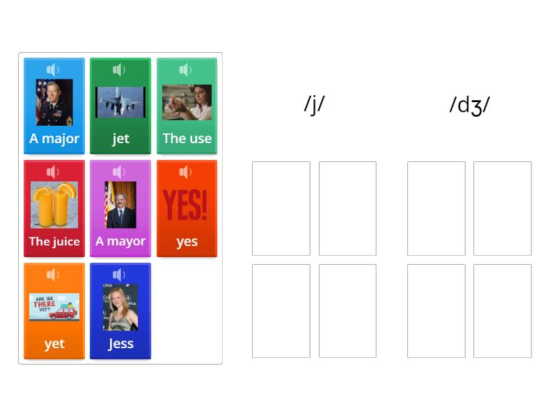 Pronunciation /j/ or /dʒ/ - Group sort