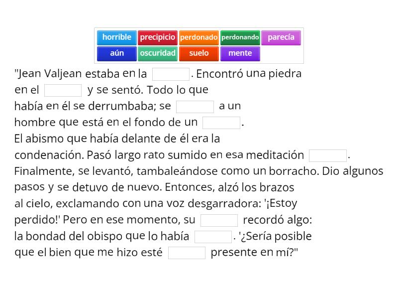 Los Miserables, Victor Hugo - Complete the sentence