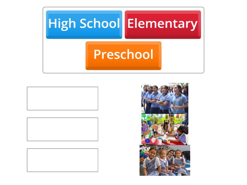 LEVELS OF MY SCHOOLS - Match up