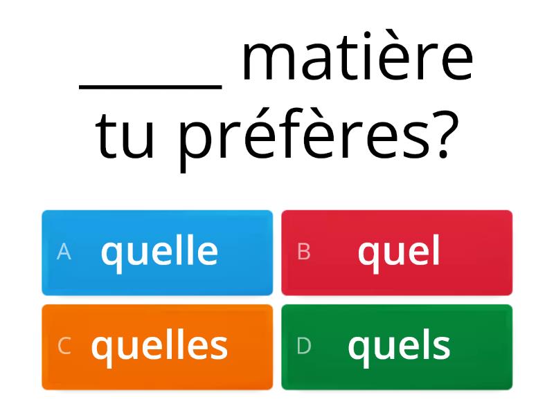 Quel, Quelle, Quels Ou Quelles ? - Quiz