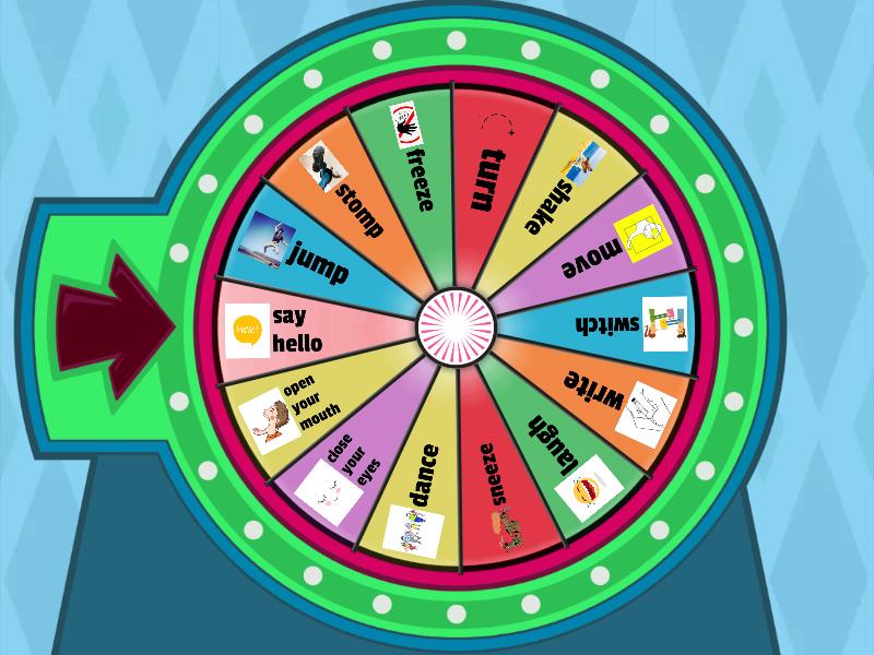 Action verbs wheel Spin the wheel