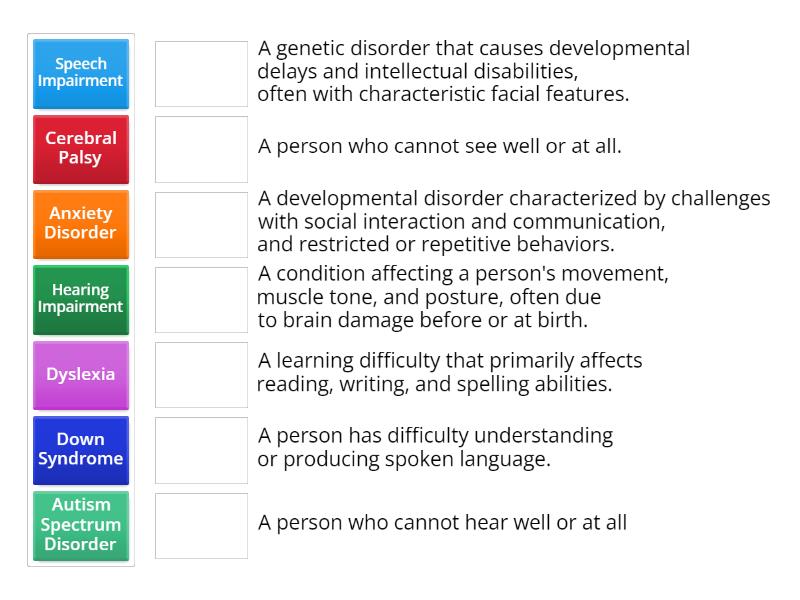Activity 2: Disability - Match up
