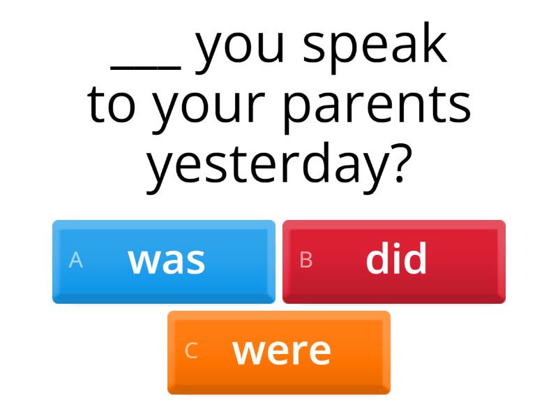 Past Simple (did, was, were) - Quiz