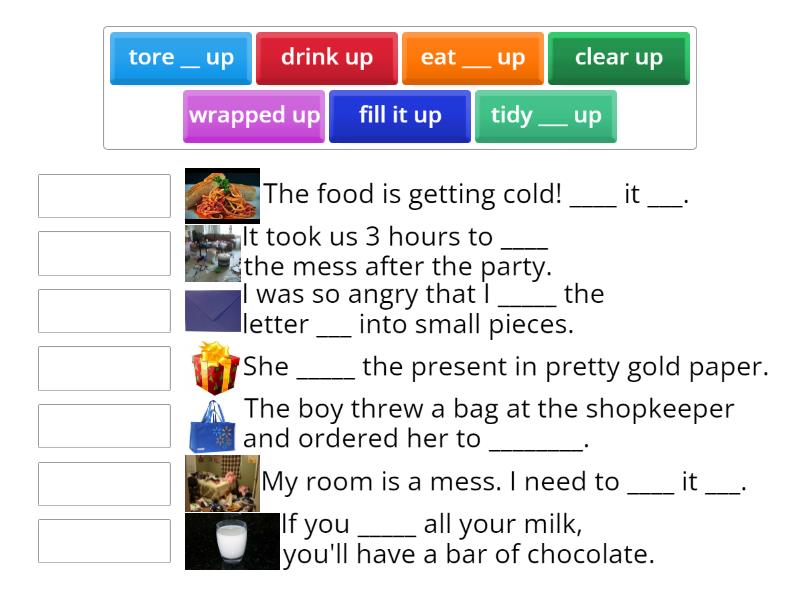 Phrasal verbs with 'up' - Match up