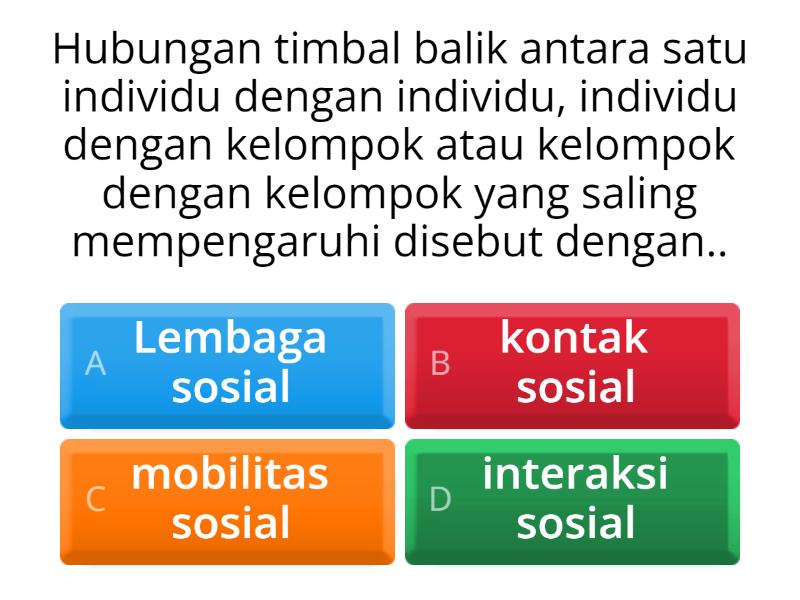 BENTUK-BENTUK INTERAKSI SOSIAL - Quiz