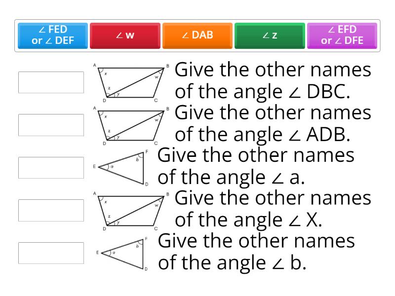 Naming Angles - Match up