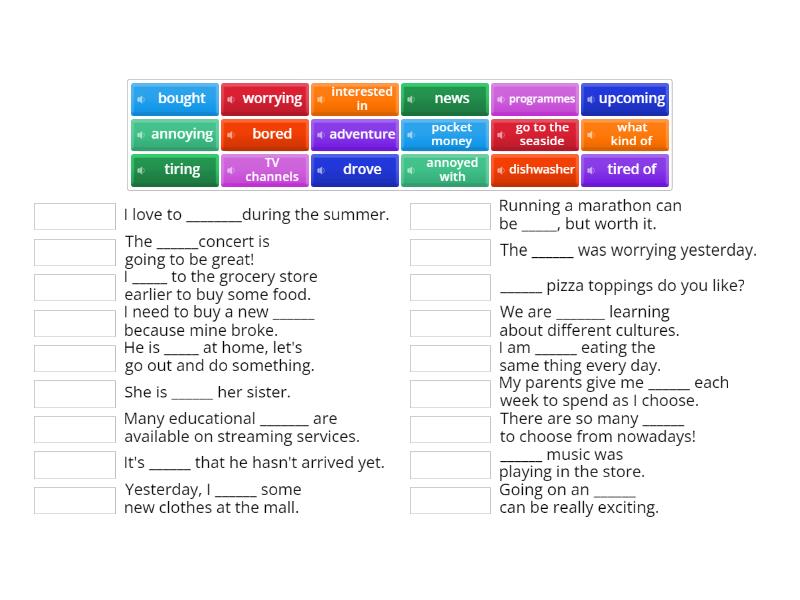 Vocabulary Teens, Unit 7 - Match up