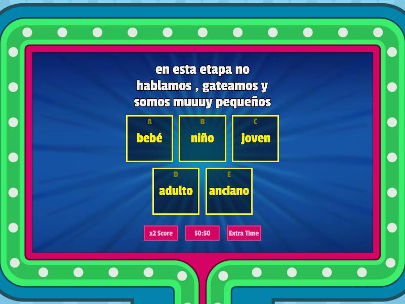 ★Etapas del desarrollo Humano★ - Gameshow quiz
