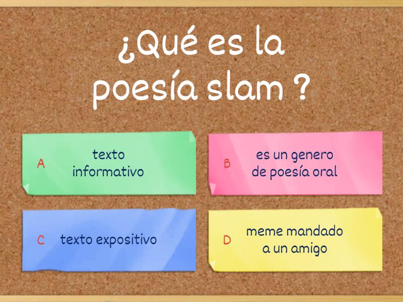 poesia slam Cuestionario