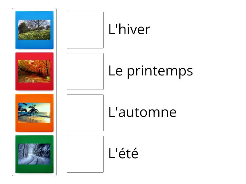 les 4 saisons de l'année en ordre