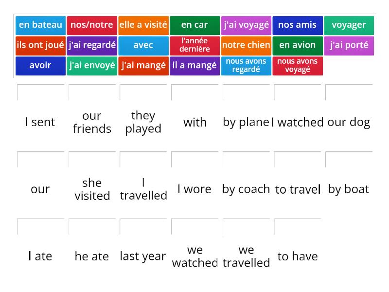 Y8 French Test 2 - Match Up