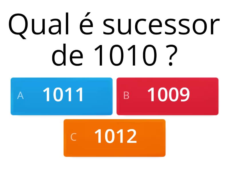 Revisão de Matemática (Antecessor e sucessor) - Quiz