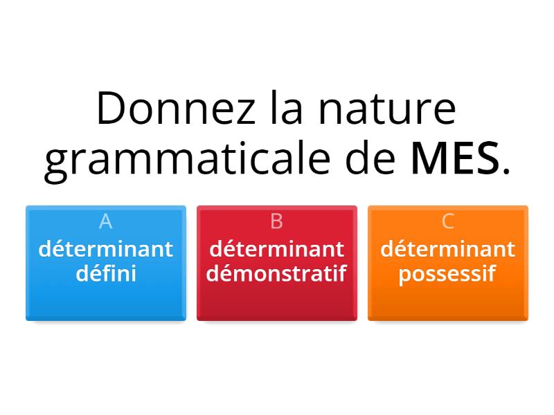 Les Classes De Mots Variables - Révisions 6e - Quiz