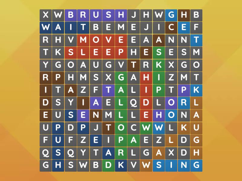 Guess the verb - Wordsearch